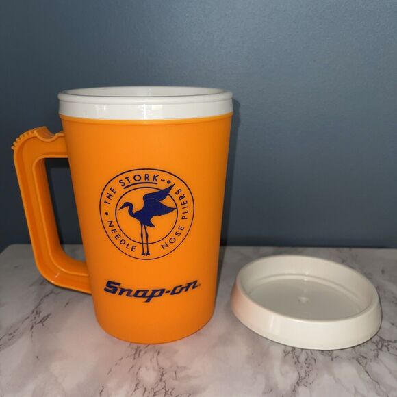 Vintage Snap On Orange Jug Thermos The Stork Needle Nose‎ Pliers Logo USA - Picture 7 of 10